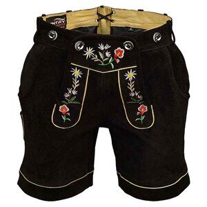 Vintage Lederhosen Short German Festival Women Lederhosen suede Oktoberfest NEW